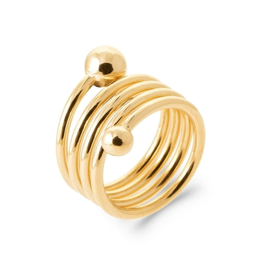 Bague femme contour spirale plaqué or