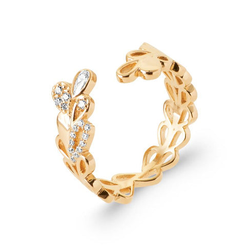 Bague Ouverte Design Floral