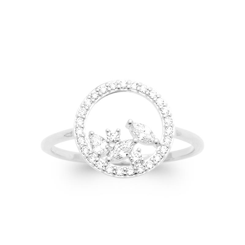 Bague Cercle Sertie Zirconiums Blancs