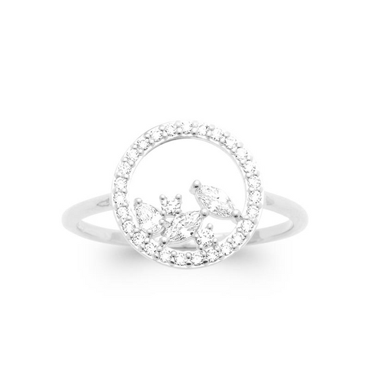 Bague Cercle Sertie Zirconiums Blancs