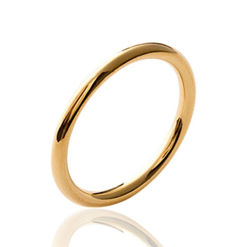 Bague alliance anneau rond plaqué or