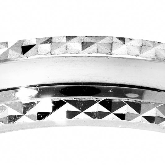 Alliance homme argent rhodié diamantée 5mm à graver
