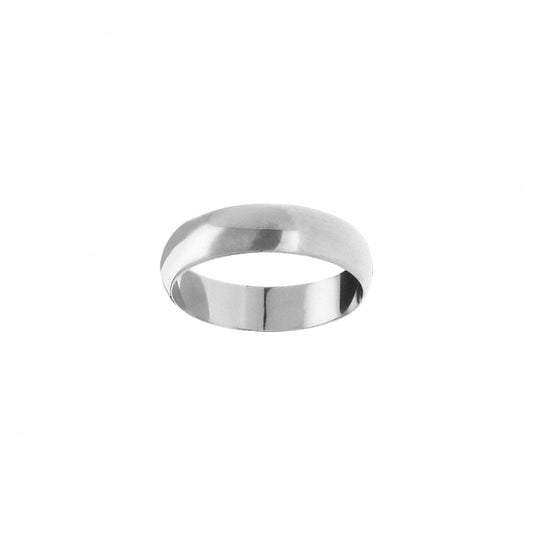 Alliance femme demi jonc argent rhodié 5mm gravée
