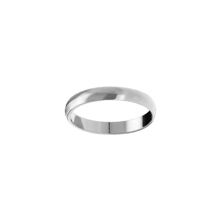 Alliance homme demi jonc argent rhodié 3mm gravée