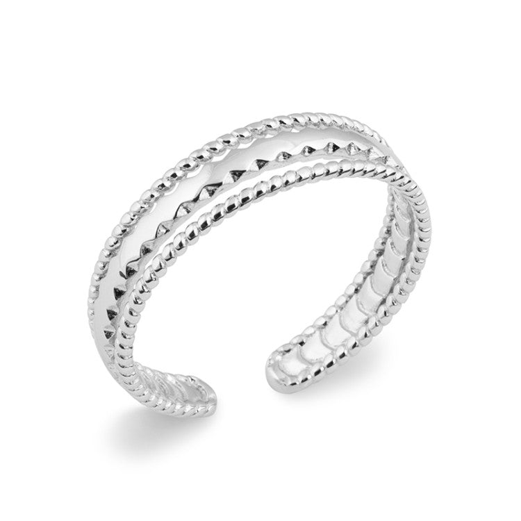 Bague argent 3 en 1 anneau relié