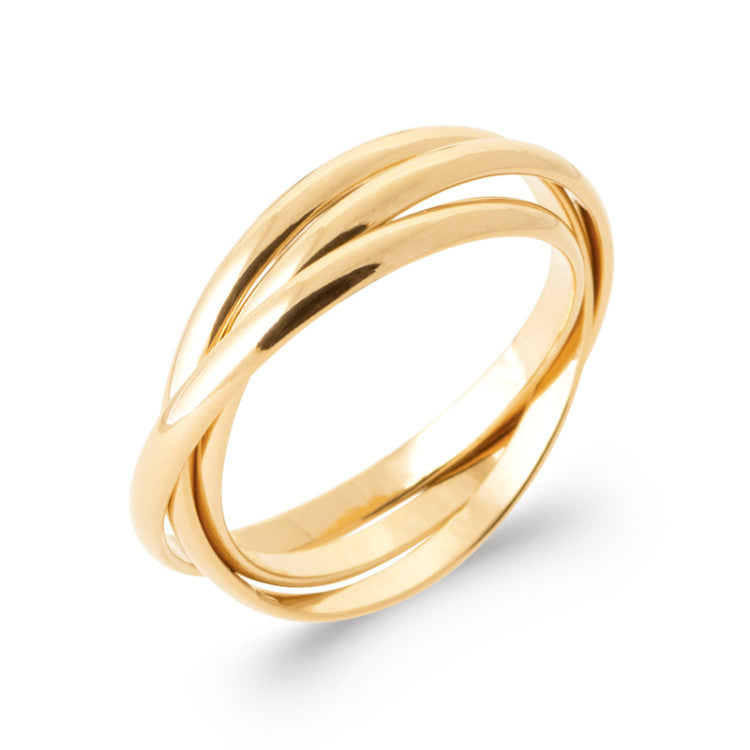 Bague Alliance 3 anneaux Plaqué or