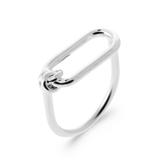 Bague rectangulaire vide argent 925 rhodié
