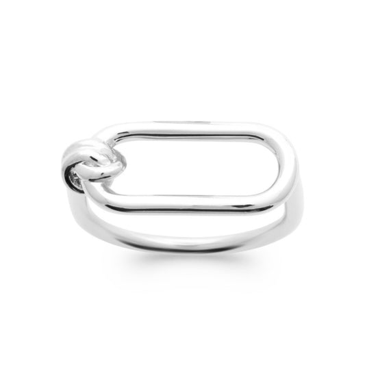 Bague rectangulaire vide argent 925 rhodié
