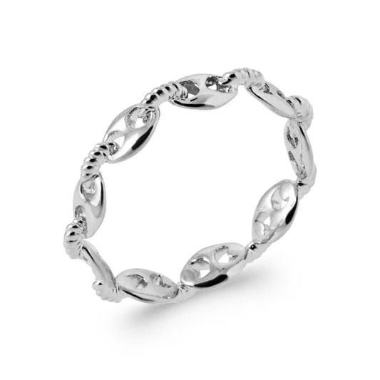 Bague grain de café argent 925 rhodié