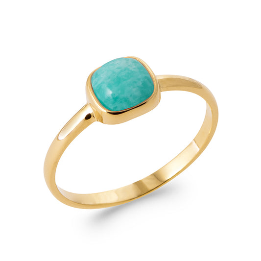 Bague amazonite carrée
