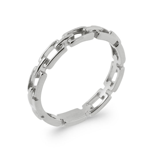 Bague chaine Argent 925 Rhodié
