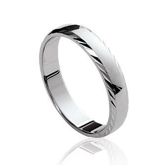 Bague alliance argent 925 bords fantaisies 4mm