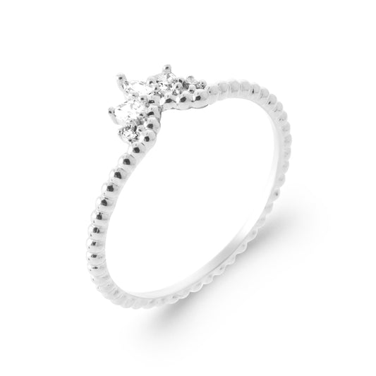 Bague Couronne Oxydes de Zirconium – Bague Fine Cumulable