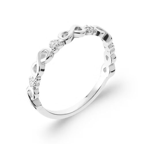 Bague petits coeurs et infinis en Argent et zirconiums