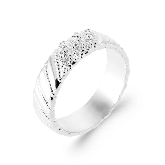 Bague élégante - Zirconiums blancs