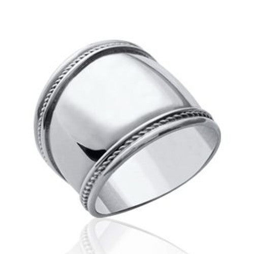 Bague Ethnique Femme large en Argent Bohème
