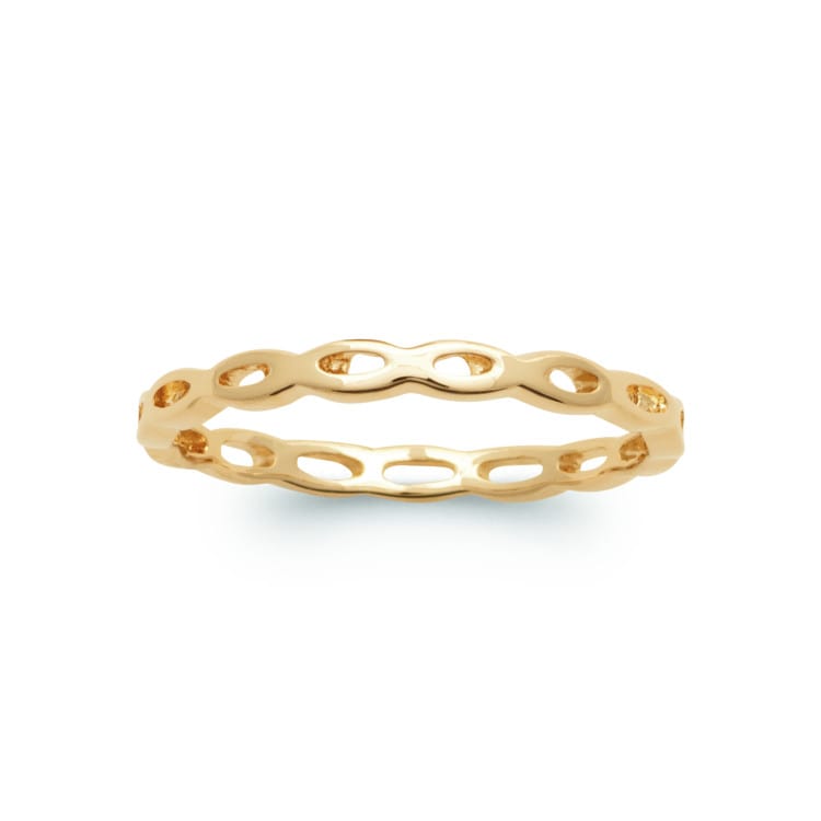 Bague fine ajourée plaqué or 750/000