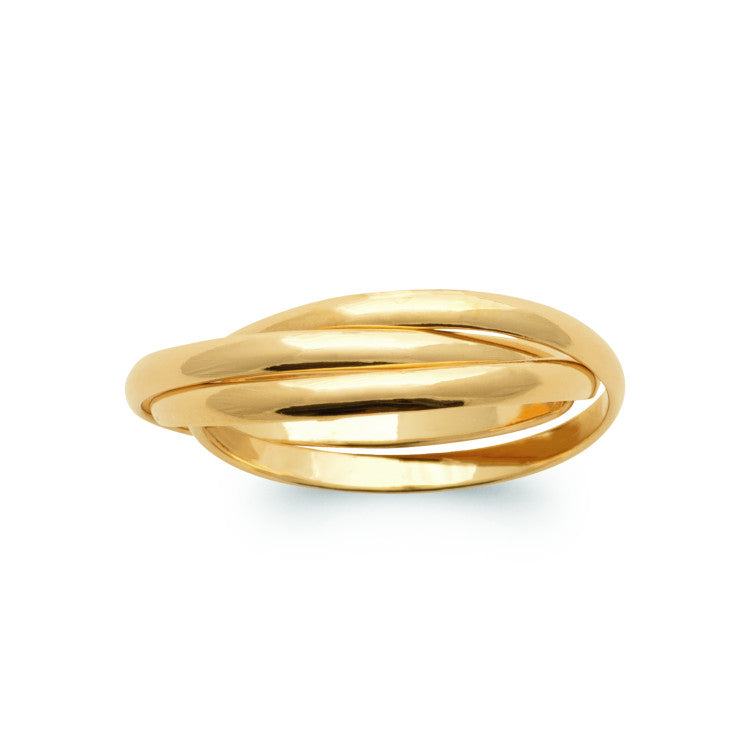 Bague Alliance 3 anneaux Plaqué or
