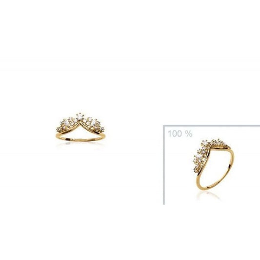 Bague couronne avec zirconium blanc plaqué or
