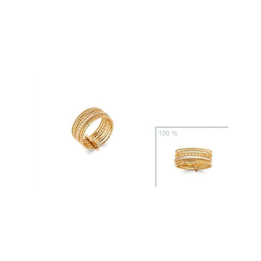 Bague semainier 7 anneaux plaqué or et zirconium blanc