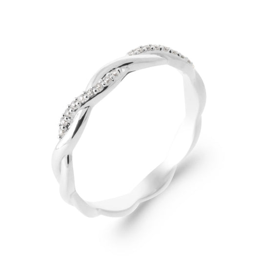 Bague tressée Argent 925 rhodié