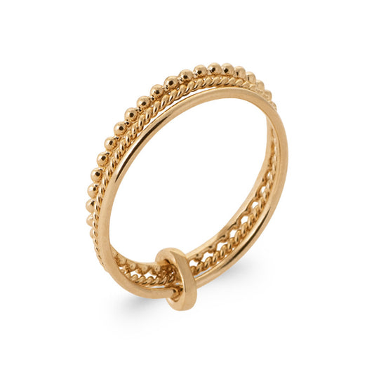 bague semainier 3 anneaux plaque or