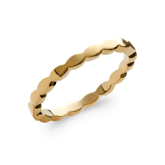 Bague fine vague plaqué or 750/000