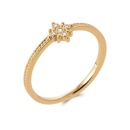bague fine femme trefle plaqué or