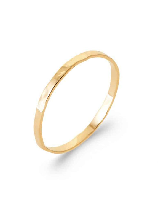 Bague fine martelée plaqué or