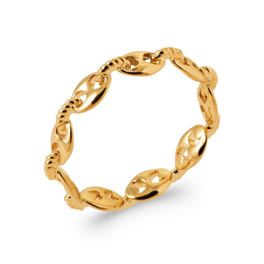 Bague grain de café plaqué or 18 carats