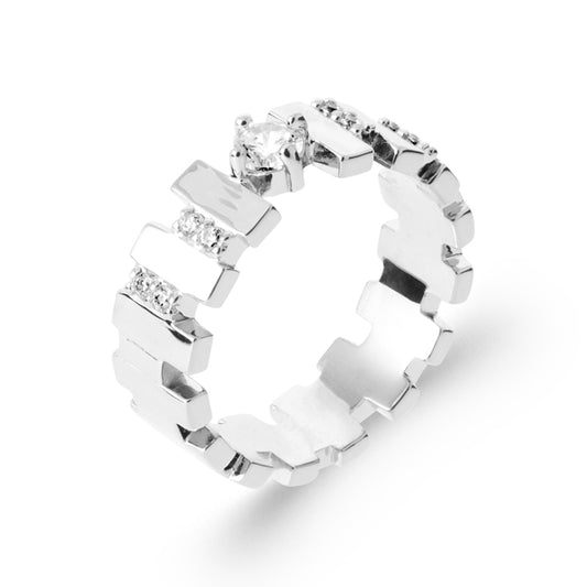 Bague graphique Moderne argent