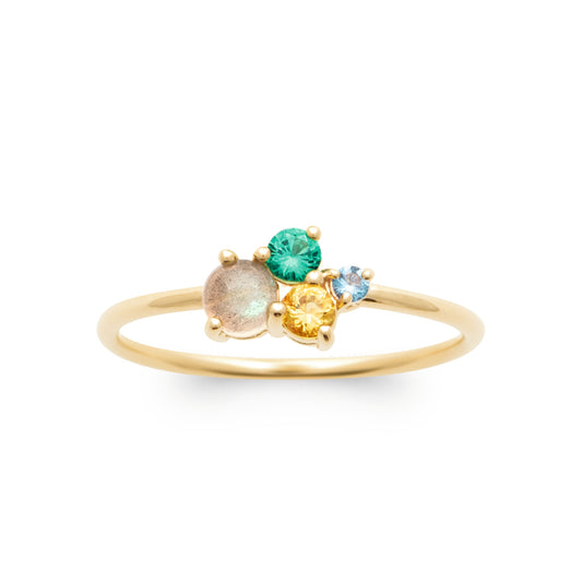 Bague labradorite oz bleu, vert, jaune