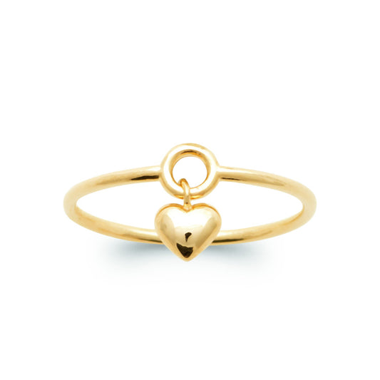 bague pendentif coeur plaqué. or