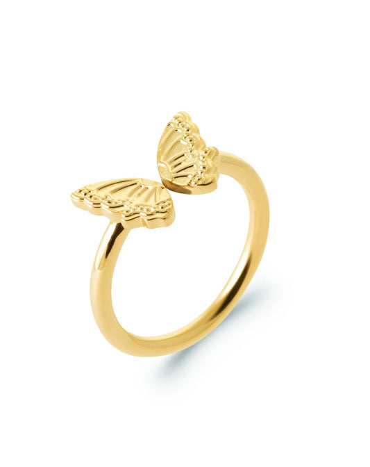 Bague papillon plaqué or 18 carats