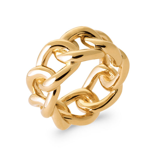 Bague maillons épais plaqué or