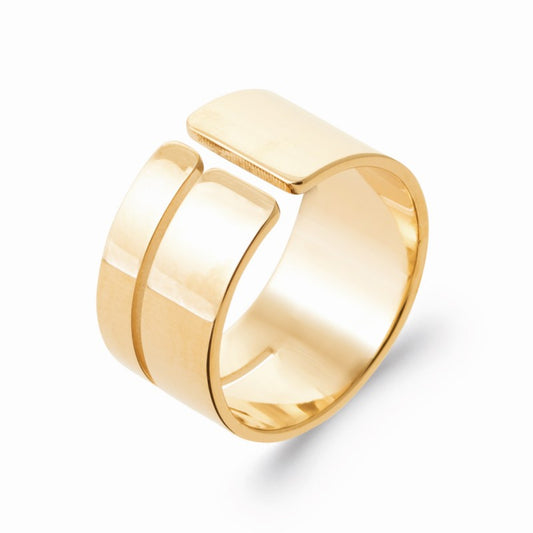 Bague large ouverte plaqué or