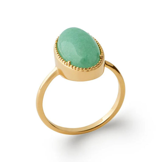 Bague Grosse Aventurine verte ovale