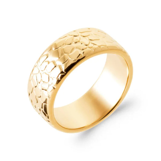 Bague imprimé plaqué or 18 carats