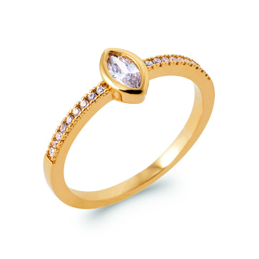 Bague solitaire losange OZ Plaqué Or