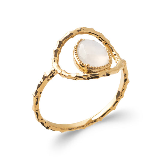 Bague pierre de lune plaqué or