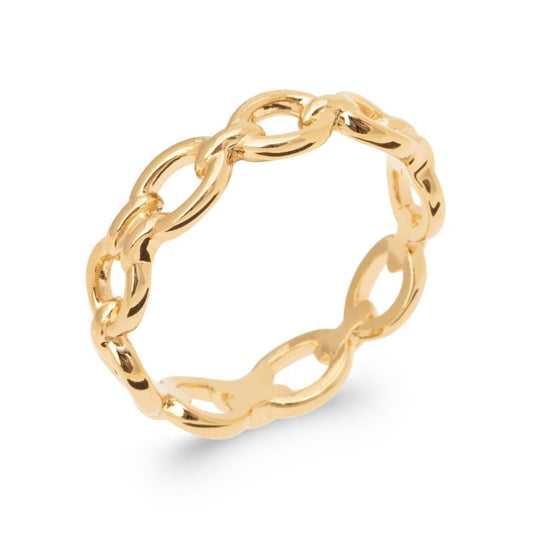Bague plaqué or style chaine