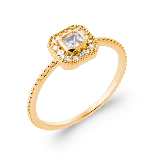 Bague solitaire carrée oz sertis
