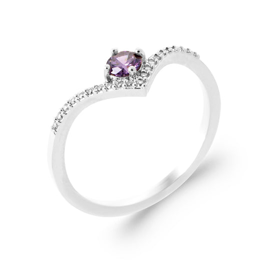 Bague solitaire chic anneau en V