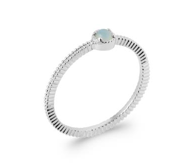 Bague solitaire agate bleue