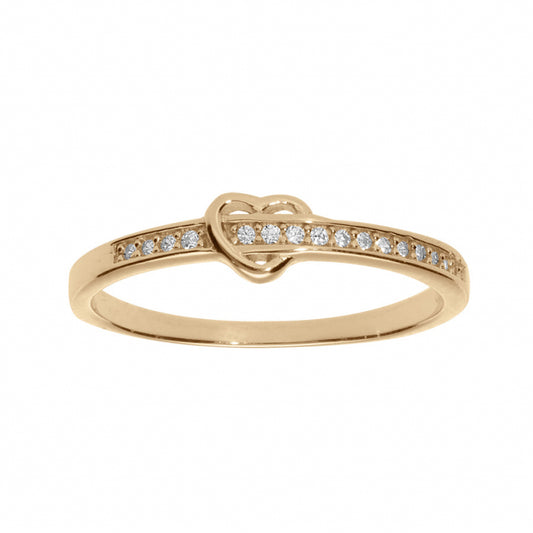 bague saint-valentin coeur en plaqué or 8 carats et oz