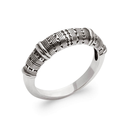 Bague Tribal Ethnique Argent