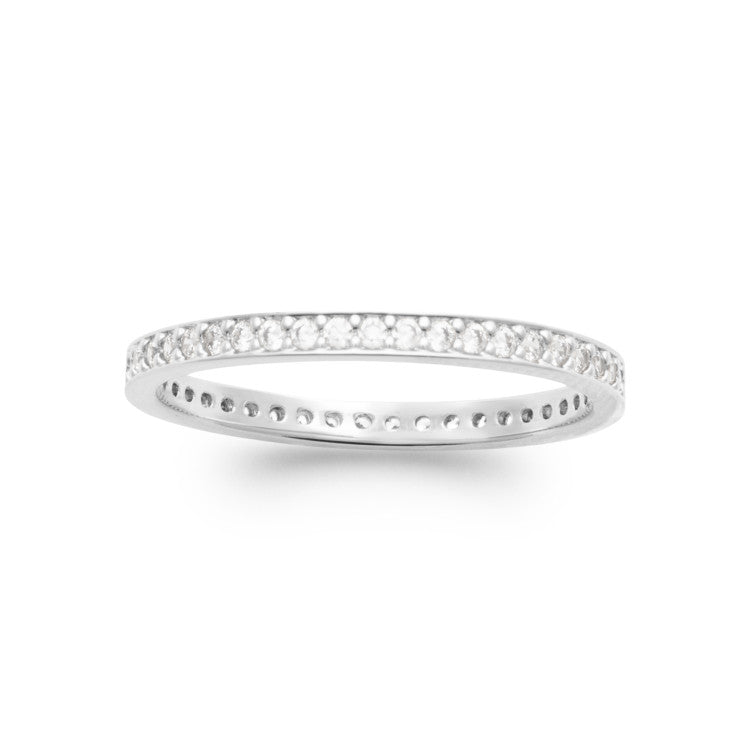 Alliance argent contour oxyde de zirconium
