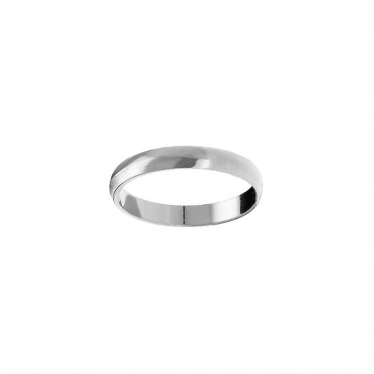 Alliance femme demi jonc argent rhodié 3mm gravée
