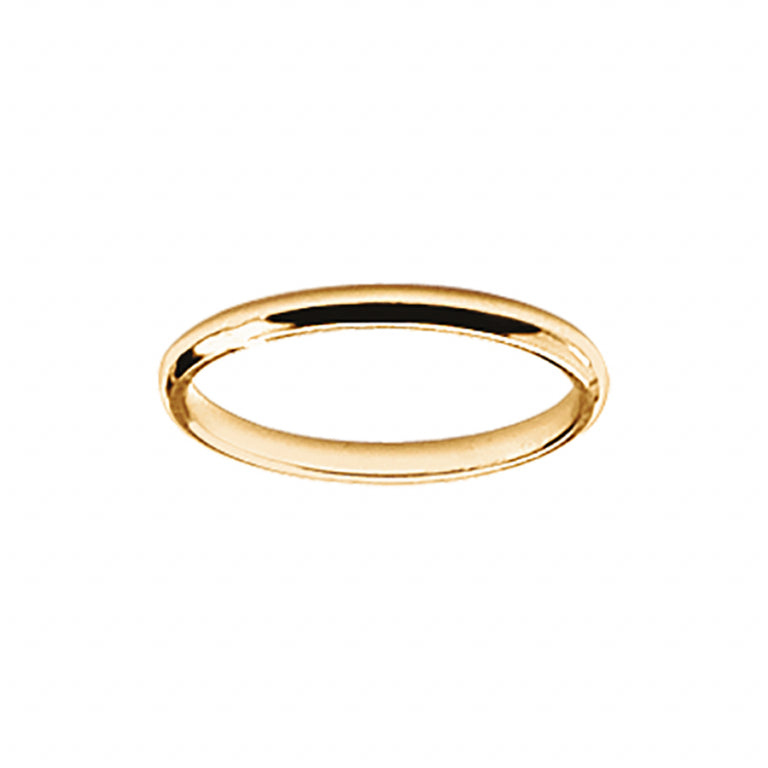 Alliance femme demi jonc plaqué or 2mm à personnaliser