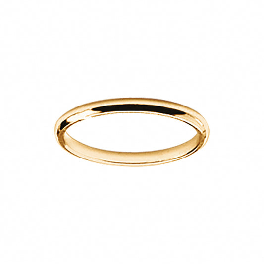 Alliance femme demi jonc plaqué or 2mm à personnaliser